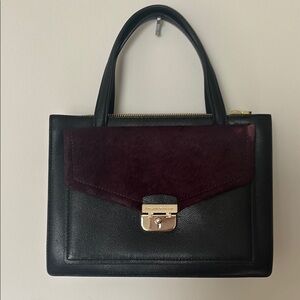 Kate Spade Black and Red Satchel with Gold Accents